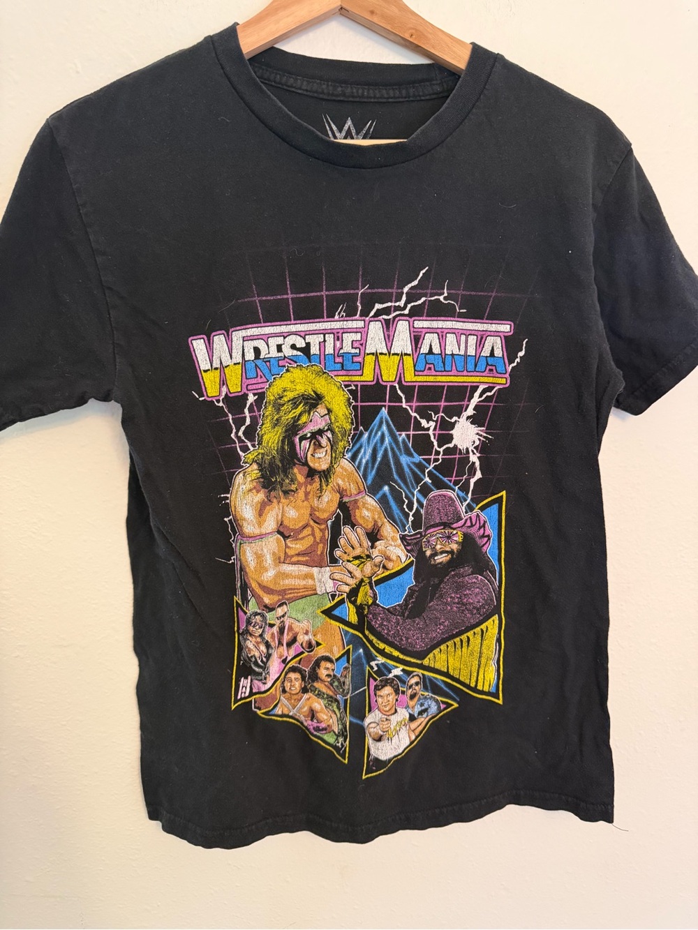 WWE Black WrestleMania Neon Graphic Tee